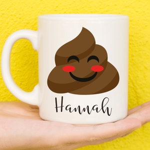Proud Poop Emoji Gifts, Poo Emoji Stuff, Personalised Mugs, Custom Mug, Personalised Gift, Personalised Cup, Coffee Mugs, Name Mug, Birthday