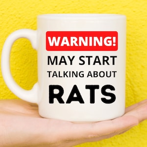Warning Rat Gifts, Gifts For Rat Lovers, Rat Themed Presents, Rats, Rat Mug, Rat Owners, Animal Lovers, Novelty Mug, Funny Mug