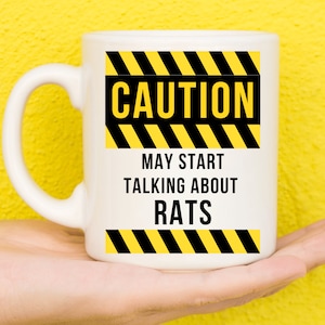 Caution Rat Gifts, Gifts For Rat Lovers, Rat Themed Presents, Rats, Rat Mug, Rat Owners, Animal Lovers, Novelty Mug, Birthday Mug