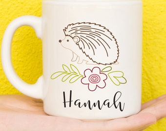 Hedgehog Gift, Hedgehog Mug, Personalised Mugs, Custom Mug, Personalised Gift, Personalised Cup, Coffee Mugs, Name Mug, Birthday, Cute