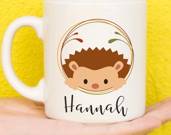 Hedgehog Mug, Hedgehog Gift, Personalised Mugs, Custom Mug, Personalised Gift, Personalised Cup, Design Coffee Mugs, Name Mug, Birthday