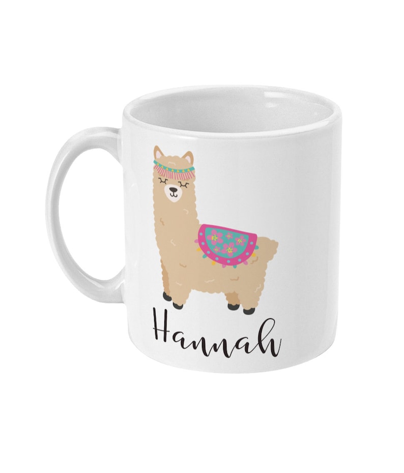 Llama Mug, Llama Gift, Personalised Mugs, Custom Mug, Personalised Gift, Personalised Cup, Coffee Mugs, Name Mug, Birthday, Cute image 3