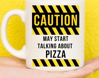 Caution Pizza Gifts, Pizza Lovers, Gifts For Food Lovers, Gifts For Foodie, Food Theme Presents, Foodie Gifts, Pizza Theme, Birthday Mug