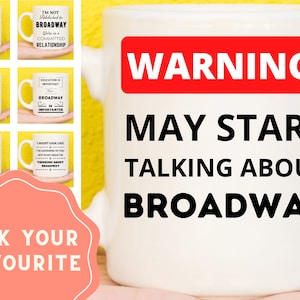 Broadway Gifts, Broadway Mug, Gifts For Broadway Lovers, Theatre Gifts, Broadway Themed, Broadway Presents, Broadway Stuff, Theatre Mug