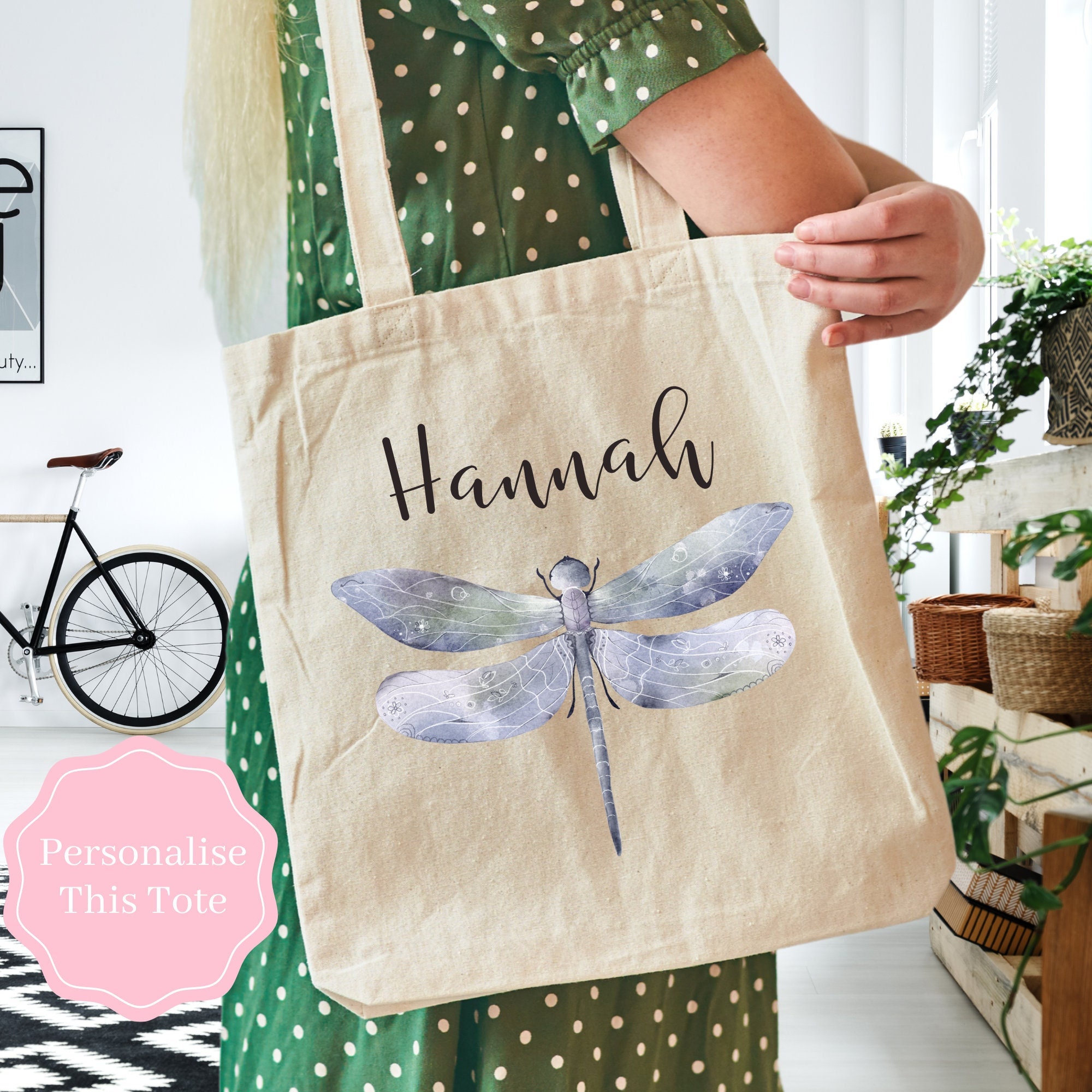 Dragonfly Gifts Dragonfly Tote Bag Personalised Tote Bag For Dragonfly Lovers Shopping Bag Mothers Day Gifts For Women Mum Birthday