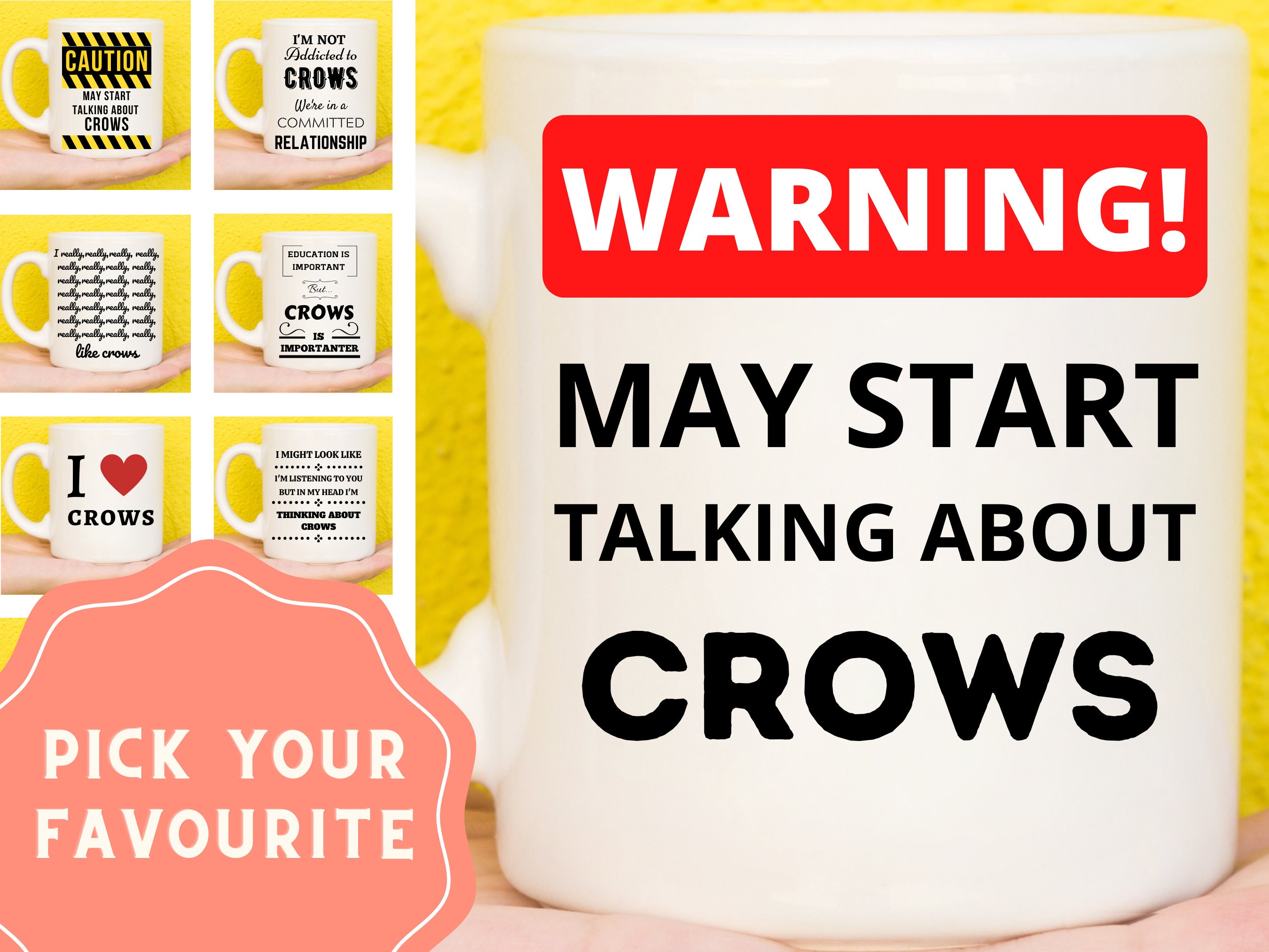 Crow Gifts, Crow Mug, Gifts For Crow Lovers, Crow Themed Presents, I Love Crows Gift, Cow Stuff, Mugs For Men & Women