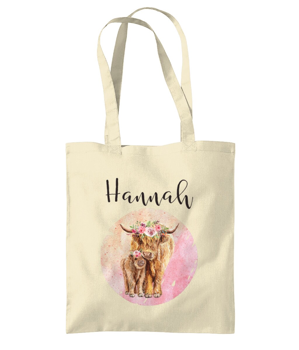 Sac tote de vache, sac de poche personnalisé pour les amoureux des