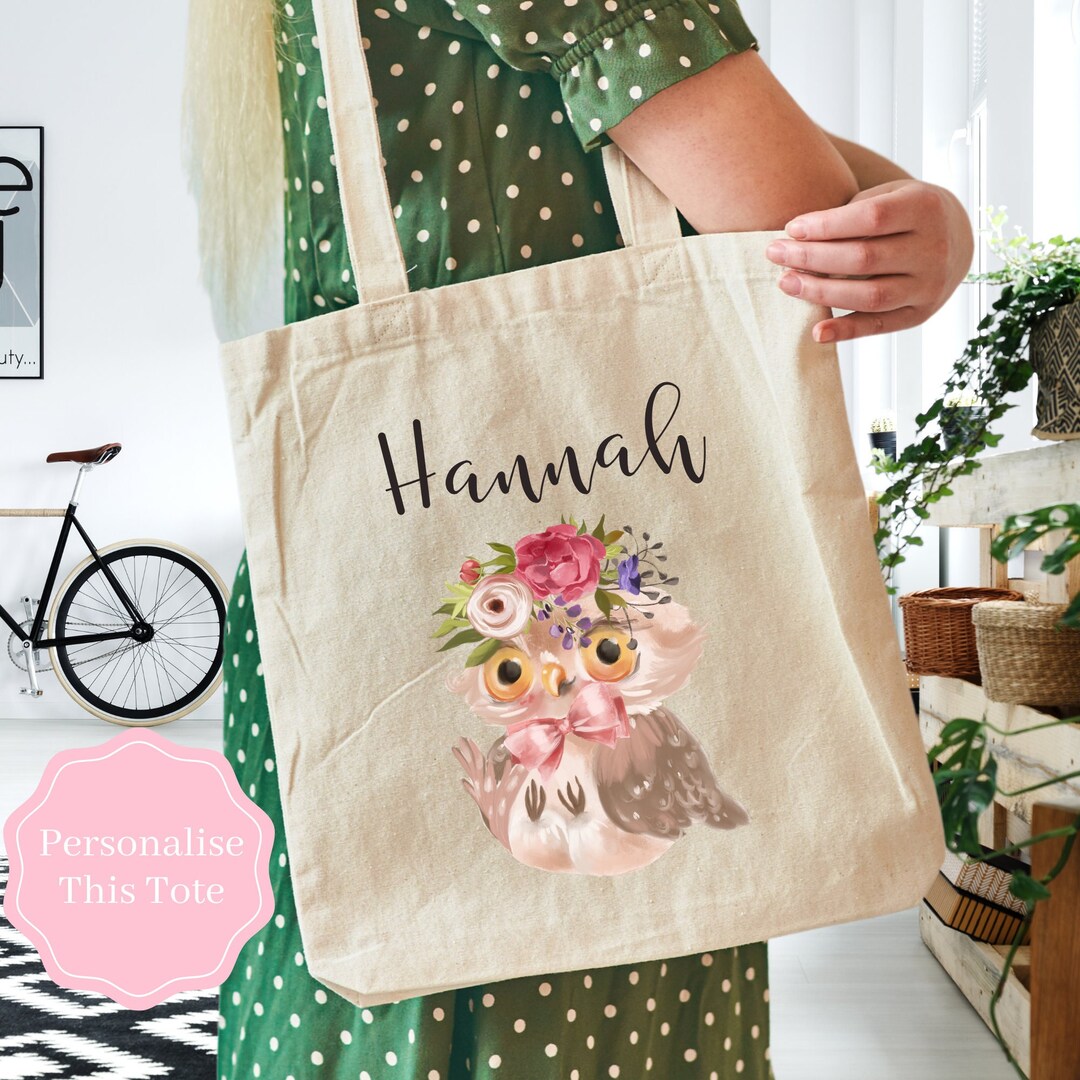 Bolsa De Búho, Regalo Para Amantes De Los Búhos, Bolsa De Lona Con Estampado De Aves, Bolsa De Estilo Cottagecore, Bolsa De Búho Pintada A Mano Con Acuarela, Bolsa De Vida Silvestre