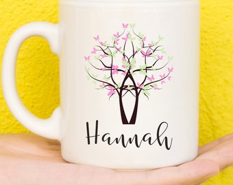 Butterfly Mug, Personalised Butterfly Coffee Cup With Name, Butterfly Coffee Mug, Butterfly Gifts For Women, Unique Butterflies Gifts