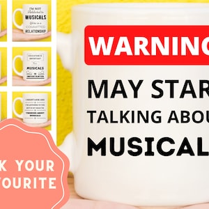 Musical Theatre Gifts, Musical Gifts, Theatre Gifts, Musical Theatre Mug, Musical Mug, Broadway Gifts, Broadway Mug, Musical Themed Mug