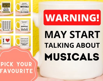 Musical Theatre Gifts, Musical Gifts, Theatre Gifts, Musical Theatre Mug, Musical Mug, Broadway Gifts, Broadway Mug, Musical Themed Mug