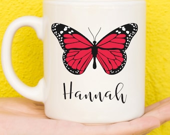 Personalised Butterfly Mug, Butterfly Gift, Butterfly Lovers, Personalised Mugs, Custom Mug, Personalised Cup, Coffee Mugs, Name Mug