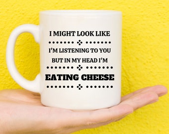 Gifts For Cheese Lovers, Cheese Gifts, Cheese Presents, Cheese Mug, I Love Cheese Gifts, Unique Cheese Gift, Funny Mug, Novelty Mug
