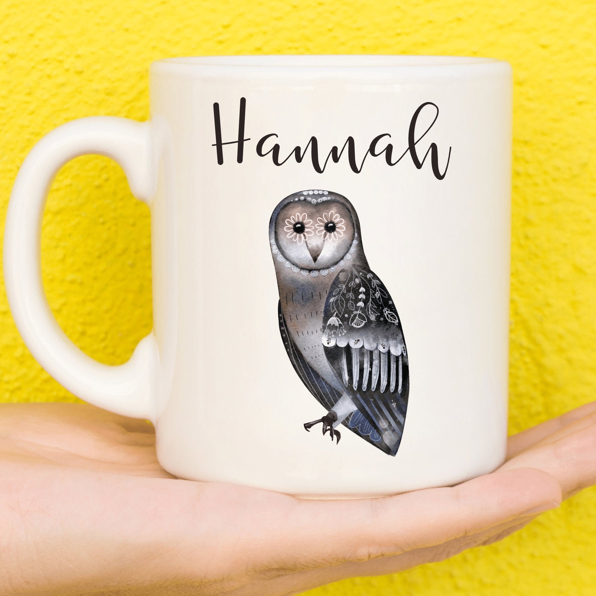 Owl Mug, Winter Owl Mug For Owl Lovers, Personalised Owl Mug, Mothers Day Gifts For Women & Girl