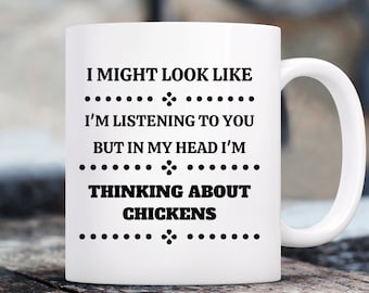 Regalos de pollo, regalos para los amantes del pollo, regalos temáticos de pollo, pollos, cosas de pollo, único, amantes de los animales, taza de novedad, taza divertida