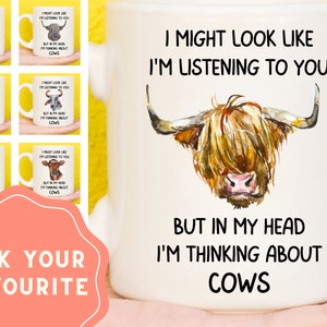 Highland Cow Mug, Cow Gift, Gift for Cow Lovers, Funny Cow Mug, Highland Cow Gift, Cow themed, Cow Stuff, Cow Presents, Gifts for Men, Him