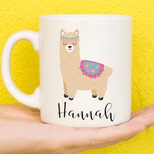 Llama Mug, Llama Gift, Personalised Mugs, Custom Mug, Personalised Gift, Personalised Cup, Coffee Mugs, Name Mug, Birthday, Cute image 1