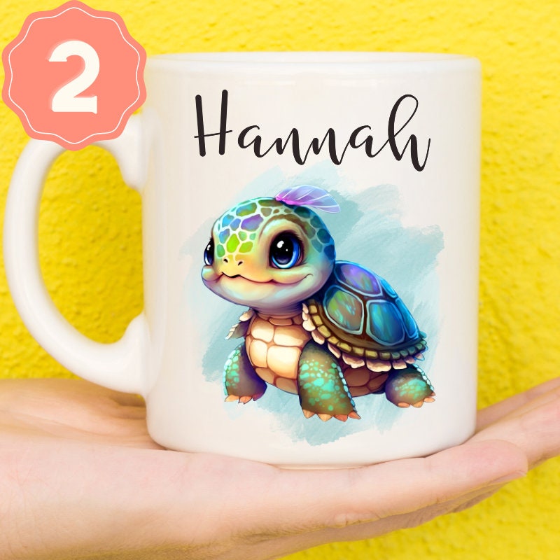 Tazza Tartaruga QASHWEY 325 Ml – Regalo Per Amanti Delle Tartarughe, Donne E Ragazze – Tema Marino
