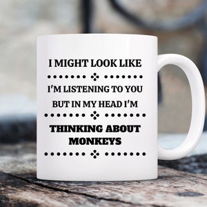 Monkey Gifts, Gifts For Monkey Lovers, Monkey Themed Presents, Monkeys, Monkey Mug, Animals, Ape Theme, Novelty Mug, Funny Mug