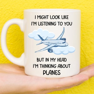Pensando en aviones, Regalos de avión, Regalos de aviación para amantes de los aviones, Taza de avión, Entusiastas de los aviones, Papá, Tío, Hermano, Piloto, Cumpleaños