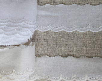 14Yds Broderie Anglaise cotton eyelet lace trim 2.7/" white YH952 laceking2013
