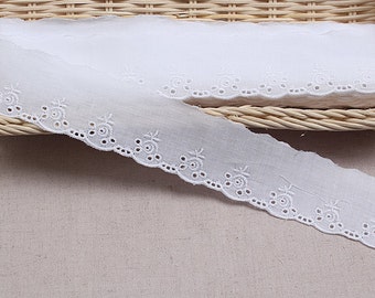 11.5cm 1Yds Broderie Anglaise Eyelet cotton lace trim 4.5/" Burgundy YH1162