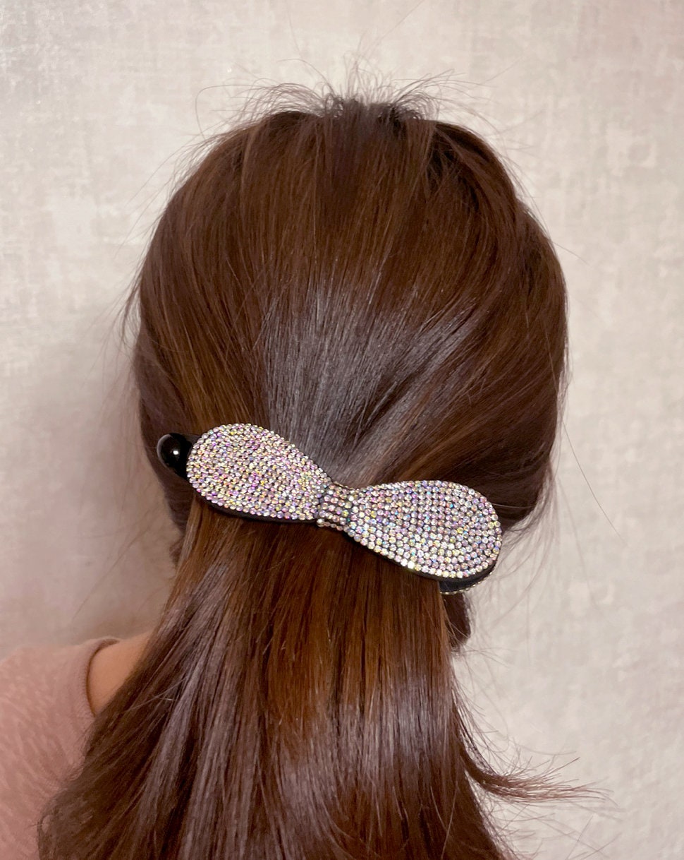 Premium Rhinestones Hair Banana Clip for Women Strong Hold No Etsy UK