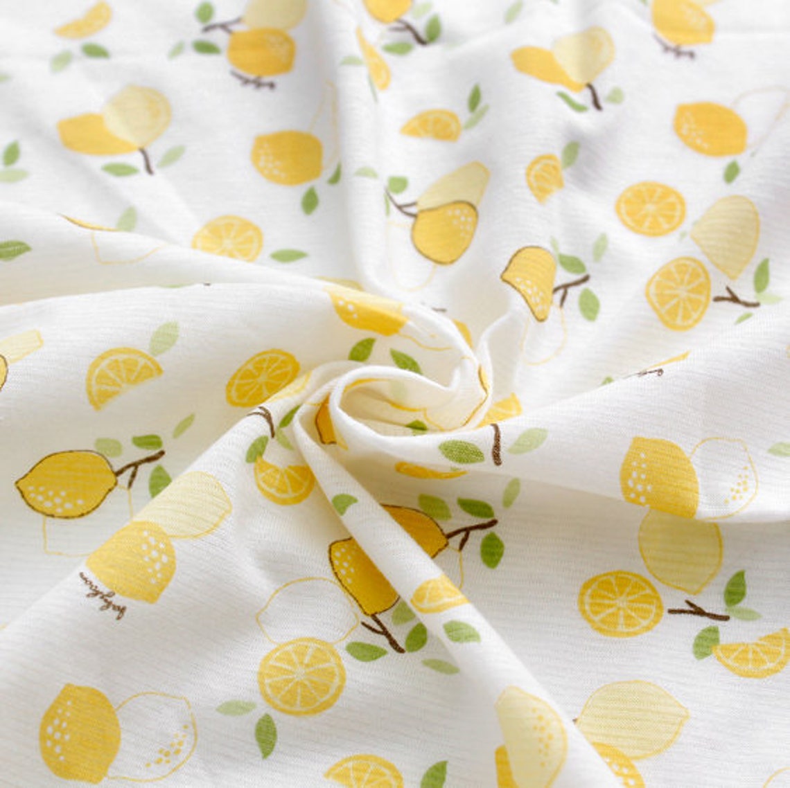 Lemon Cotton Knit Single Fabric by the Yard 73 Wide MR Etsy