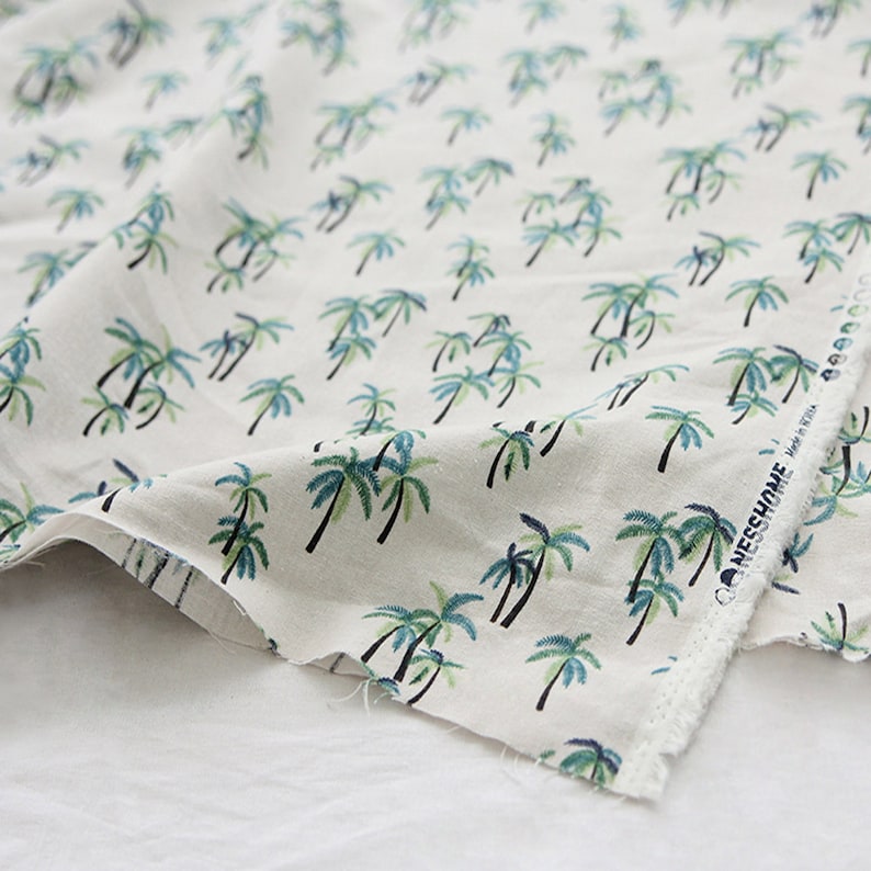 Cotton Fabric Palm Trees Fabric by the Yard 44 Wide Cozy Etsy