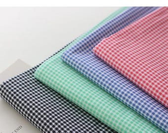 Tela de algodón con estampado de cuadros pequeños por metro, tela de cuadros pequeños de 2 mm, 60" de ancho, tela para ropa y decoración del hogar laceking2013