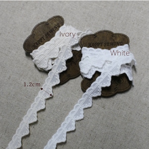 Premium Quality 14Yds Embroidery scalloped Broderie Anglaise cotton eyelet lace trim 0.5"(1.2cm) YH1263 laceking2013 made in Korea