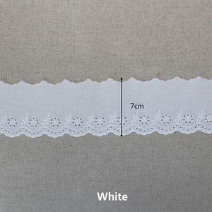 14Yds Embroidery scalloped cotton eyelet lace trim 2.87cm YH1440 laceking2013 made in Korea White
