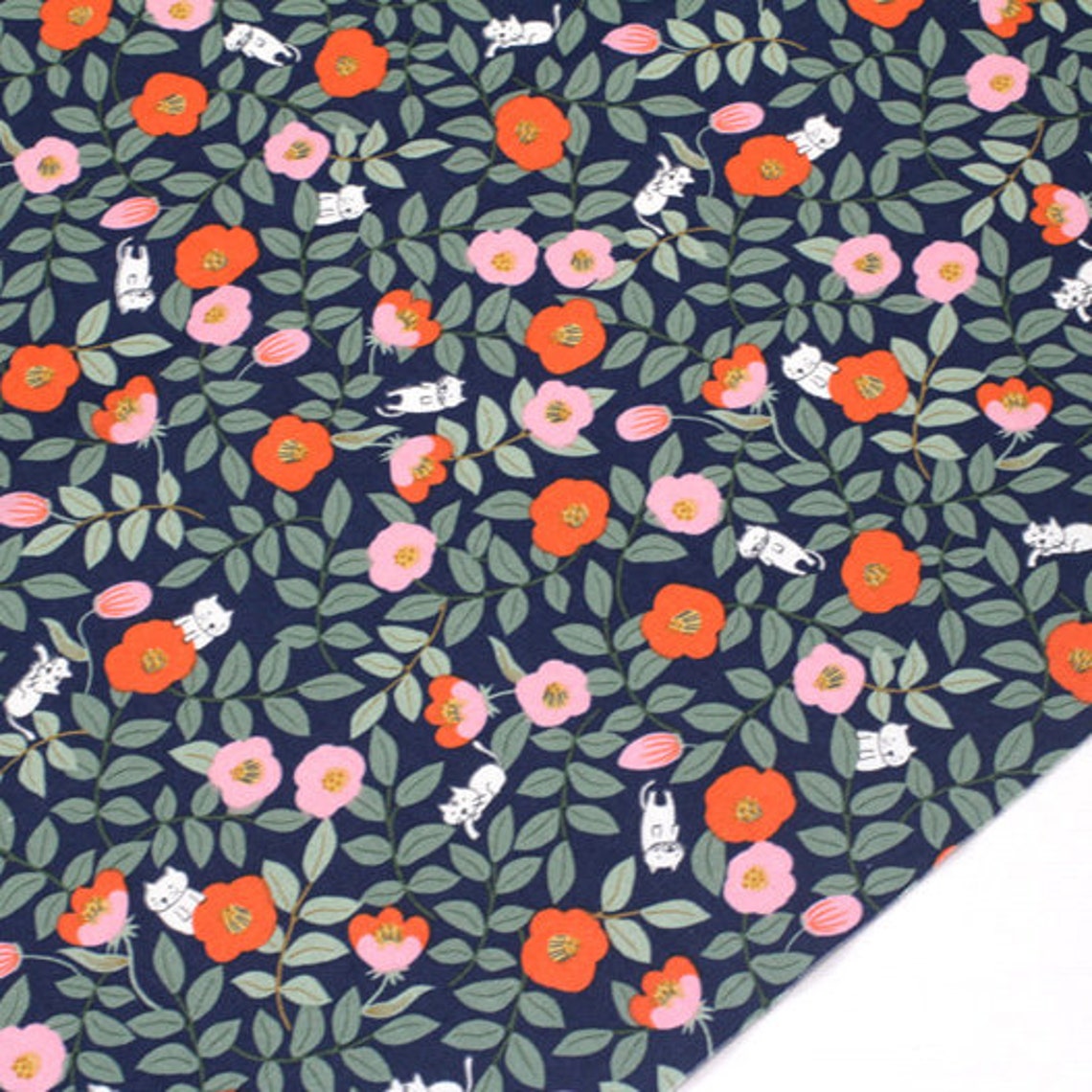 Premium Quality Oxford Cotton Fabric by the Yard Flower Animal Etsy UK