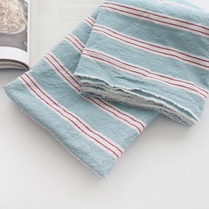 Premium Quality Cotton & Linen Mixture Stripe Fabric by the yard 55 wide Cozy Simple Stripe made in Korea image 5