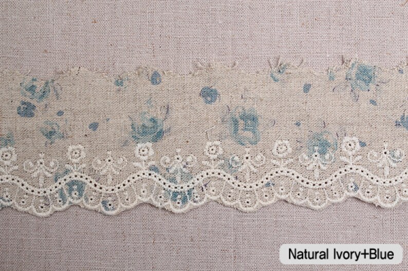 14Yds Broderie Anglaise Embroidery scalloped flower linen Etsy
