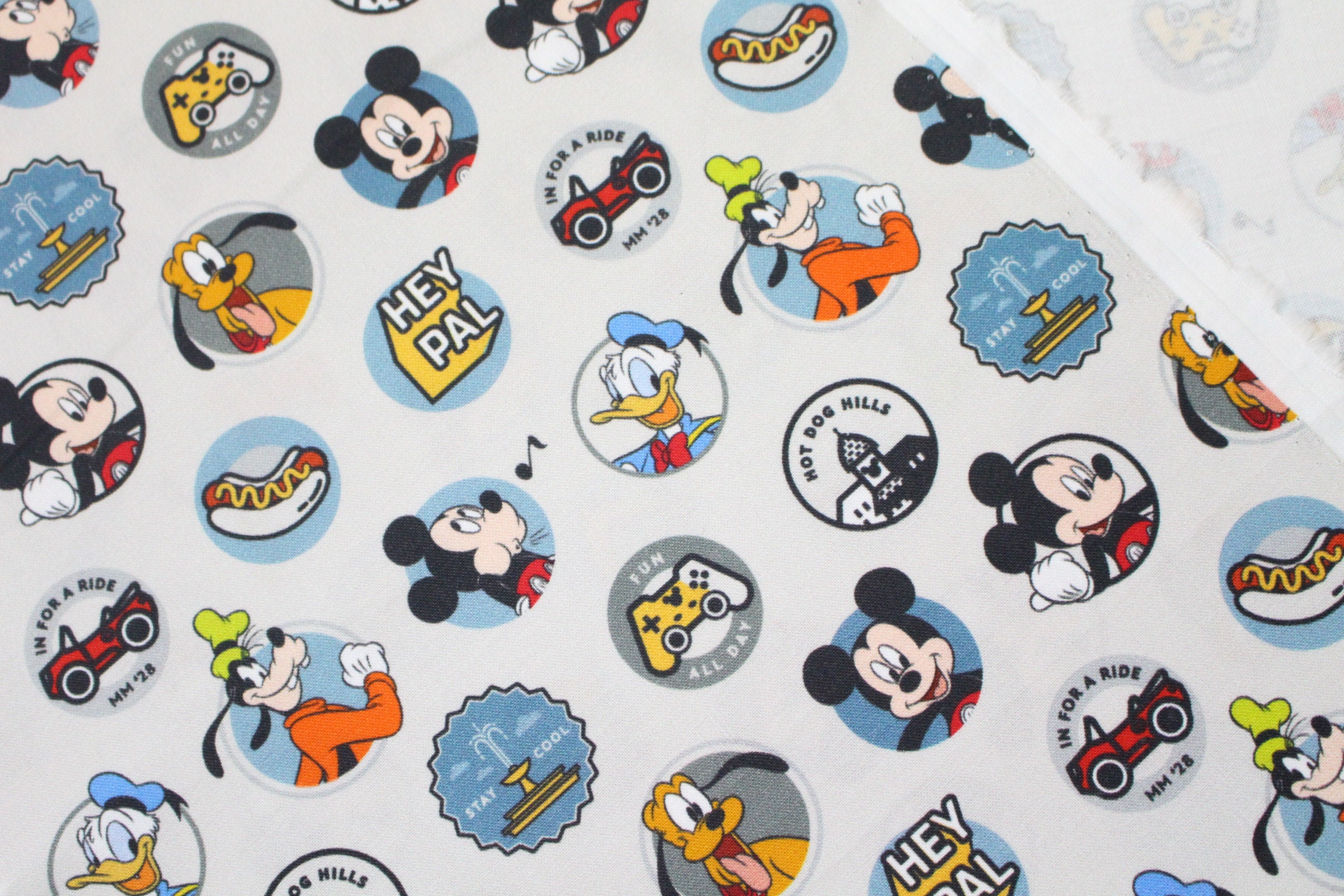Disney Cotton Fabric by the Yard Mickey Character Fabric Etsy UK