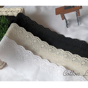 Premium Quality Broderie Anglaise Cotton Eyelet Lace Trim by the Yard 2.6"(6.5cm) YH837a laceking2013 made in Korea