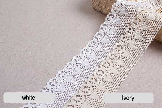 1yds Torchon knit cotton lace Crochet Trim 3.1/" 8cm YH040 laceking2013