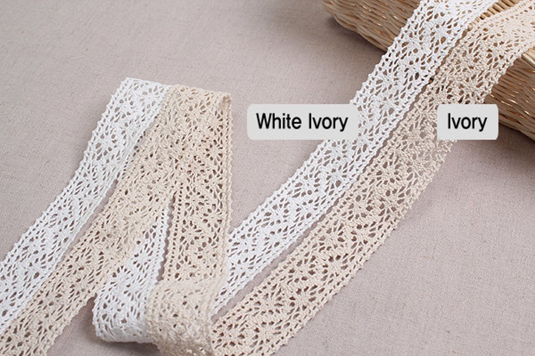 2yds Broderie Anglaise Vintge Wedding Ribbon Cotton Lace Crochet Trim 1 ...