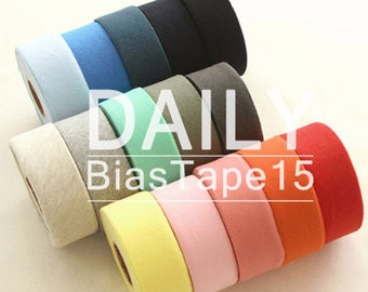 Premium Quality 11yds Bias Tape Daily Cotton trim 34mm Solid mask bias color single fold laceking2013 made in Korea