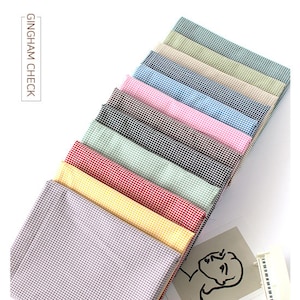 Premium Quality Cotton Fabric by the Yard 2mm Gingham Check Fabric 44&quot; Wide CM Casual Retro 2mm Gingham Check Laceking made in Korea