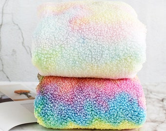 Premium Quality Unicorn Fabric, Fleece Fabric, Sherpa Fabric, Colorful Fabric by the Yard Faux Fur Fabric by the Yard 59" Wide CM Rainbow