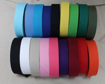 Premium Quality 60yds single Bias Binding Tape Poly Cotton trim 32mm Wide Solid 92 colour laceking made in Korea