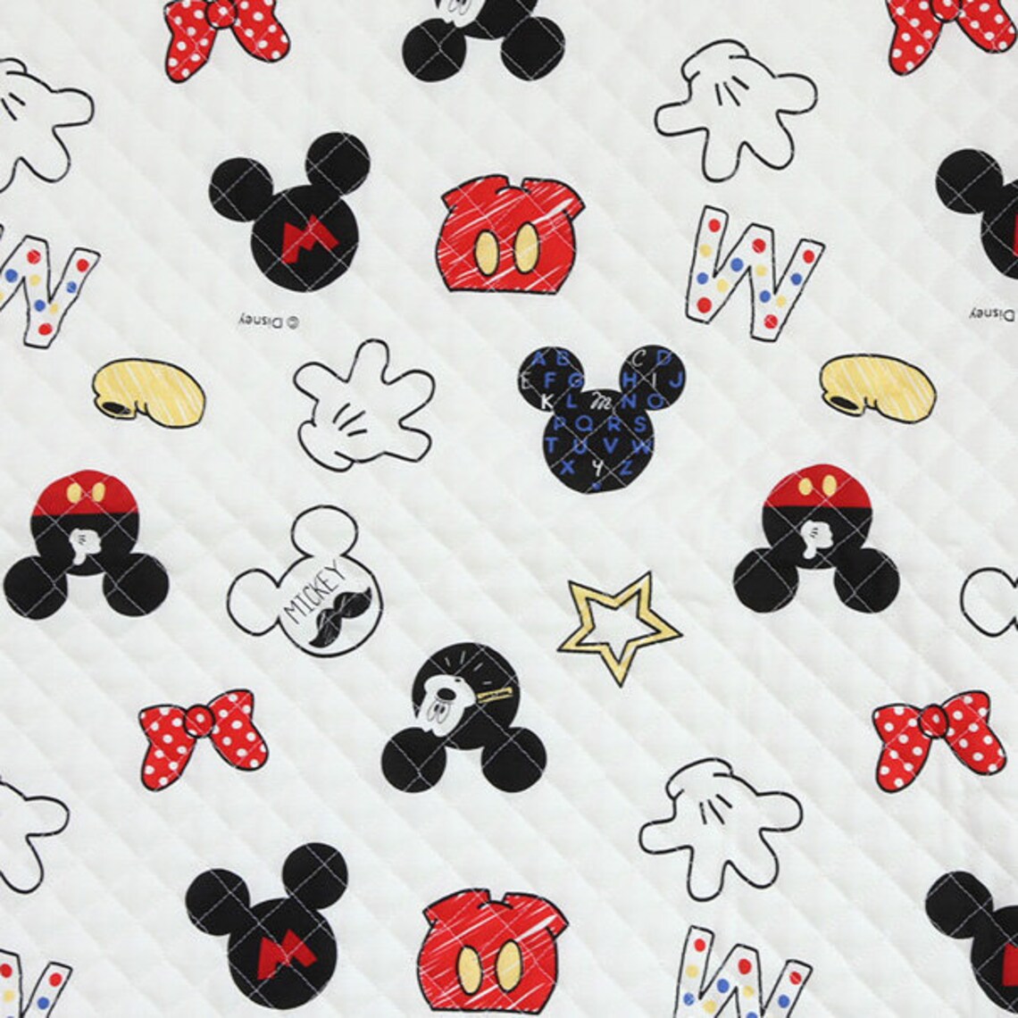 Disney Quilted Cotton Fabric by the Yard Character Fabric Etsy