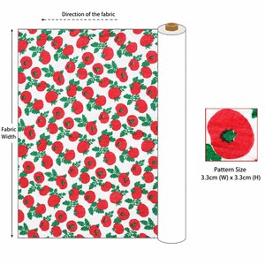 Tomato Print Cotton Double Gauze Fabric by the Yard, 59 Inches Wide image 3