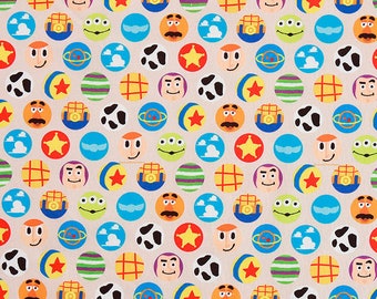 Disney Cotton Fabric Schreiner Calender Character Fabric by the Yard 44&quot; Wide SG Toy Story - Bubble Laceking