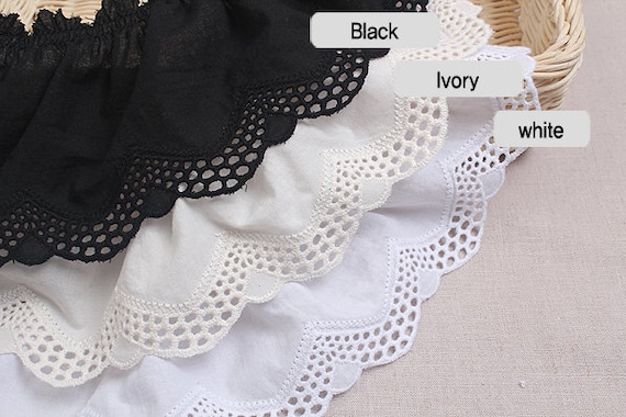 black eyelet lace trim