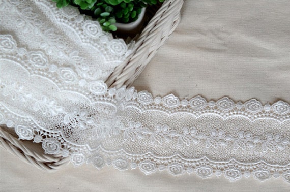 YH1086 laceking2013 1yds Broderie Anglaise Vintage Venice lace trim 2/" 5cm