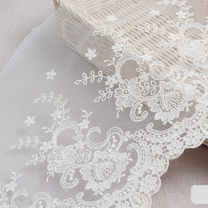 Premium Quality 1y Embroidery mesh Broderie Anglaise Eyelet Lace Trim yh1320 wide 21cm Ivory laceking2013 made in Korea