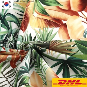 Cotton Fabric Leaf Fabric by the Yard 44&quot; Wide SY tropical : mauritius
